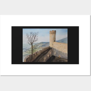 German Castle Watercolor Painting Posters and Art